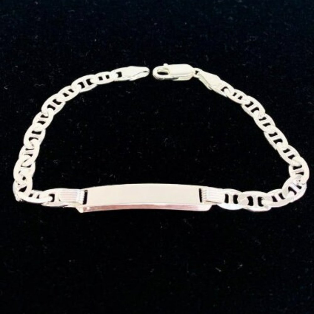 925 Sterling Silver Mens ID Bracelet 8" 9.7g Mariner Link Bracelet Pulsera Plata